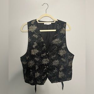 90s Glitter Floral Embellished Unisex Vest